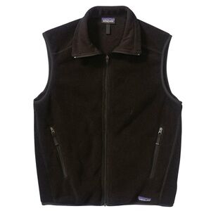 Patagonia Men’s Synchilla Fleece Zip Up Zippered Vest in Black Size Small